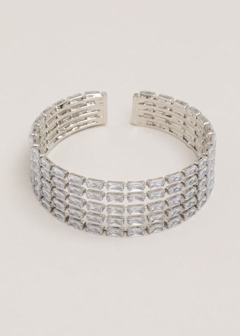 Phase Eight Silver Sparkle Cuff Jewellery Silver Canada | CLUVGX-392